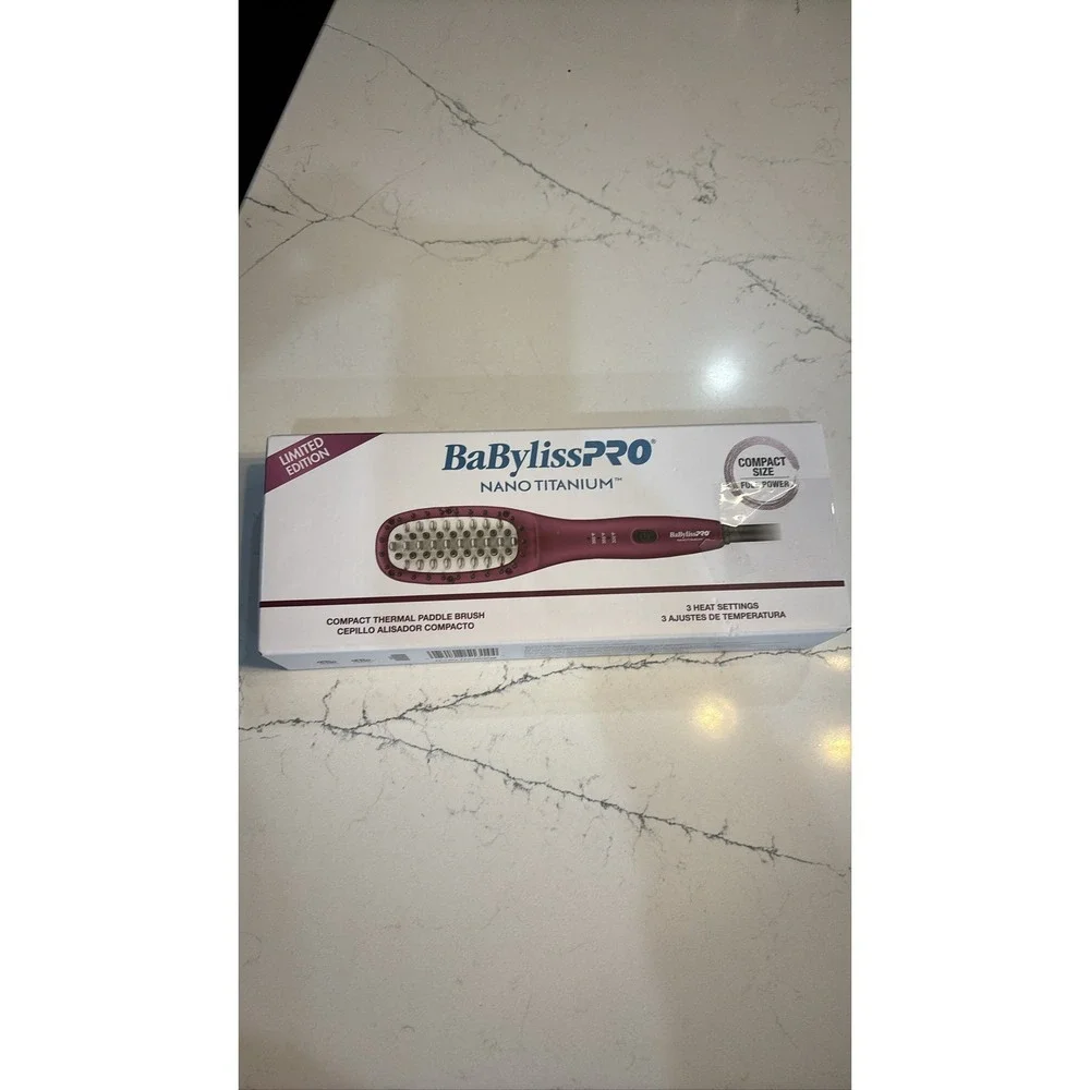 BaBylissPRO Nano Titanium Thermal Paddle Brush 3 Heat Settings NIB